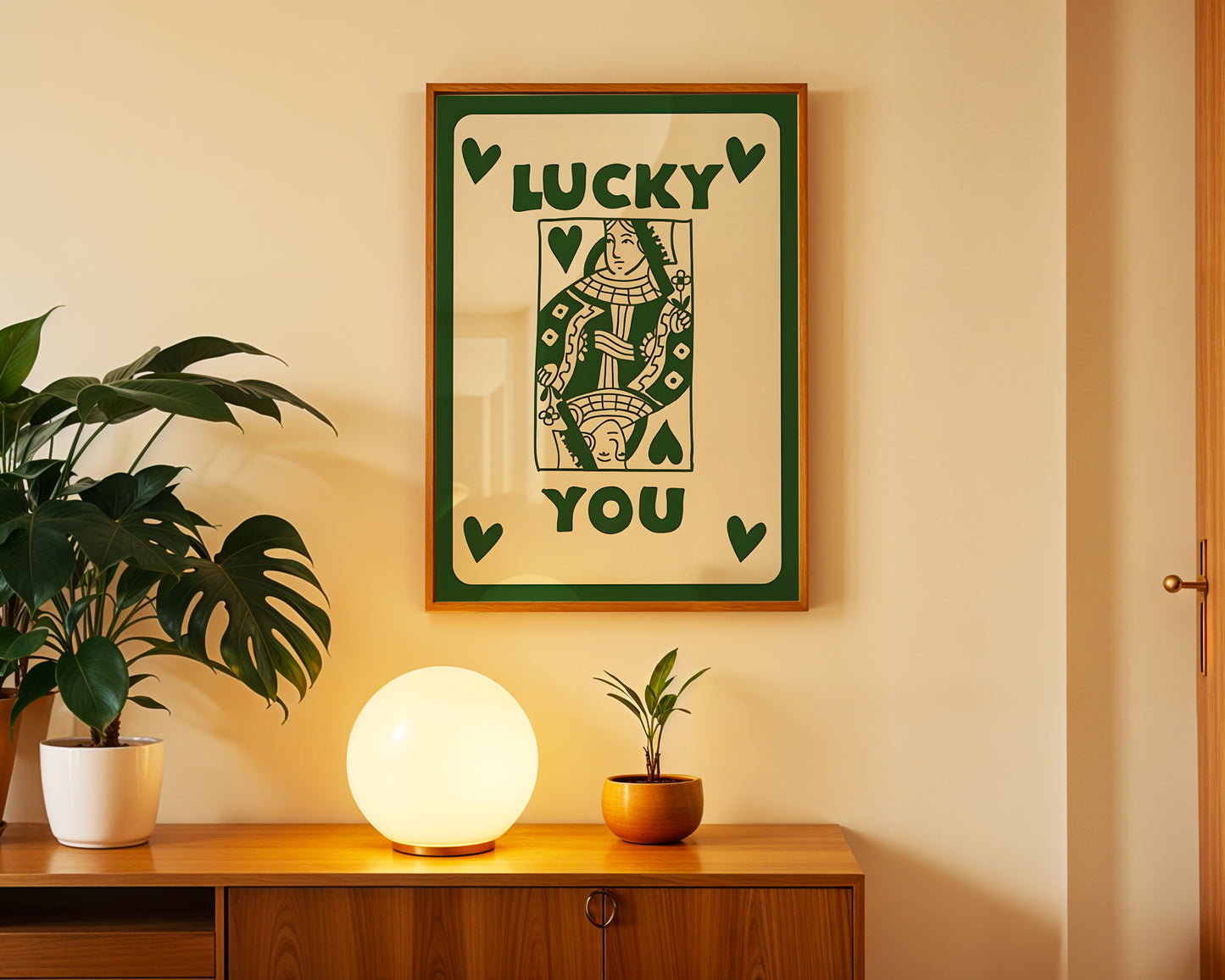Estetik ''Lucky You Green'' Posteri – Baskılı & Çerçeveli Duvar Dekoru