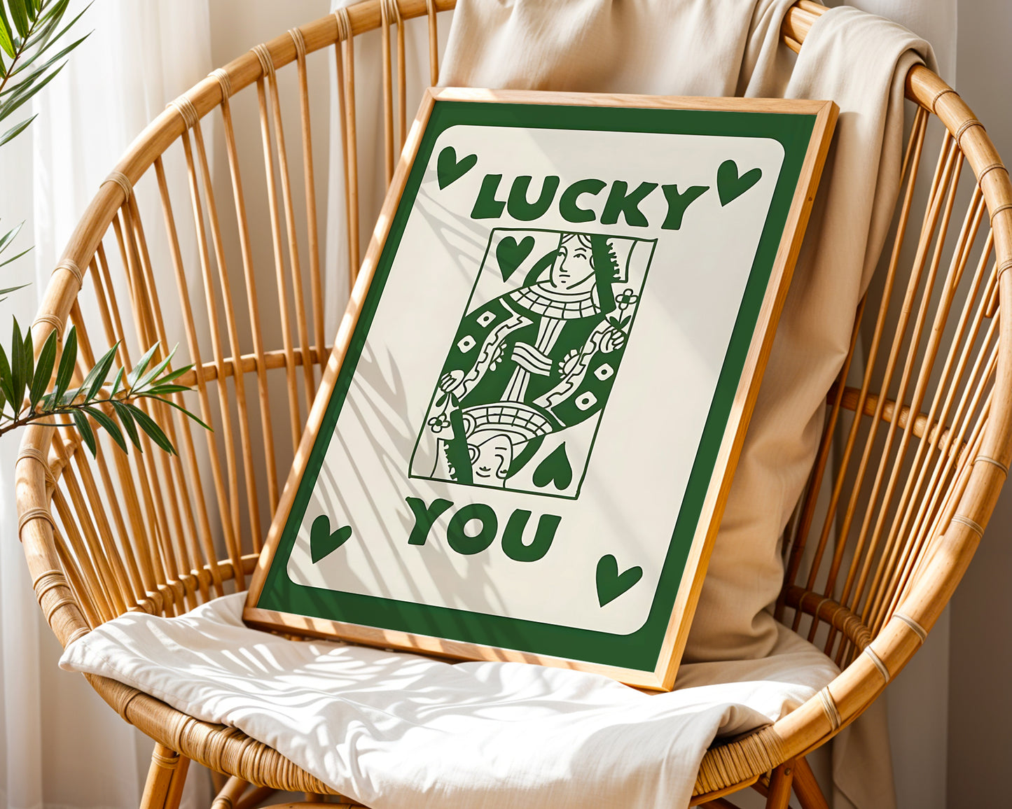 Estetik ''Lucky You Green'' Posteri – Baskılı & Çerçeveli Duvar Dekoru