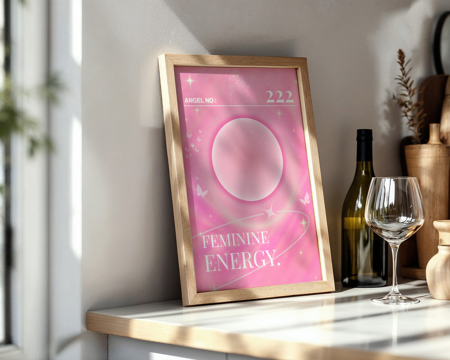 222 Dişil Enerji Poster – Feminine Energy Baskılı & Çerçeveli Duvar Dekoru
