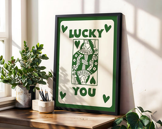 Estetik ''Lucky You Green'' Posteri – Baskılı & Çerçeveli Duvar Dekoru