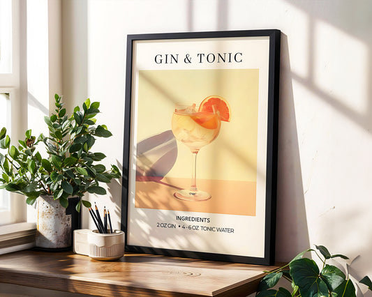 ''Gin & Tonic'' Posteri  – Baskılı & Çerçeveli Tasarım