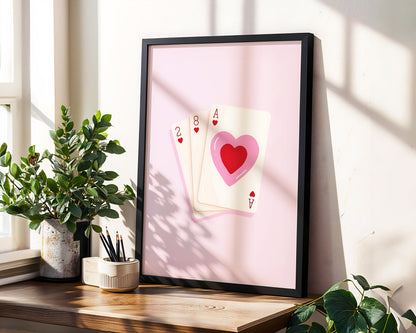 Estetik Pastel Pembe ''Deste'' Posteri – Baskılı & Çerçeveli Duvar Dekoru