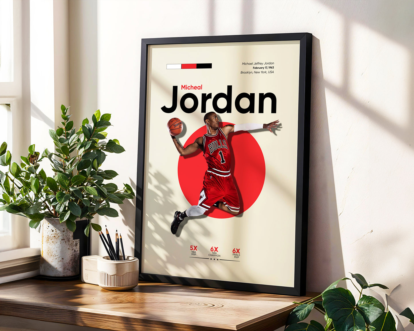 ''Micheal Jordan'' Poster Tasarımı – Baskılı & Çerçeveli Dekor