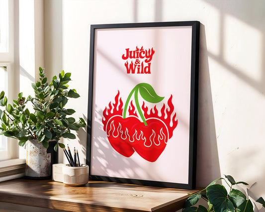 Estetik ''Juicy & Wild'' Posteri – Baskılı & Çerçeveli Duvar Dekoru