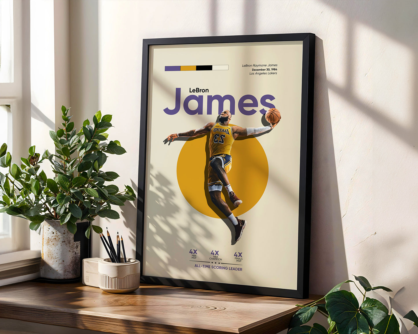 ''LeBron James'' Poster Tasarımı – Baskılı & Çerçeveli Dekor
