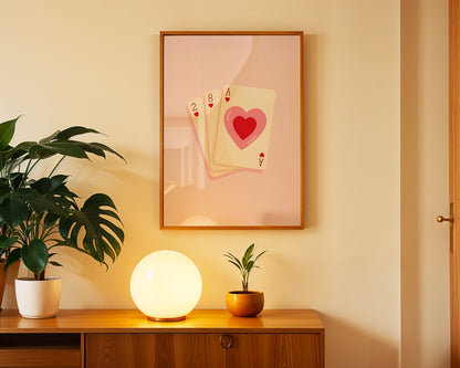 Estetik Pastel Pembe ''Deste'' Posteri – Baskılı & Çerçeveli Duvar Dekoru