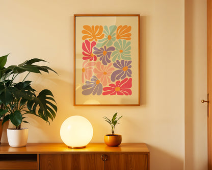 Estetik ''Pastel Flowers'' Posteri – Baskılı & Çerçeveli Duvar Dekoru