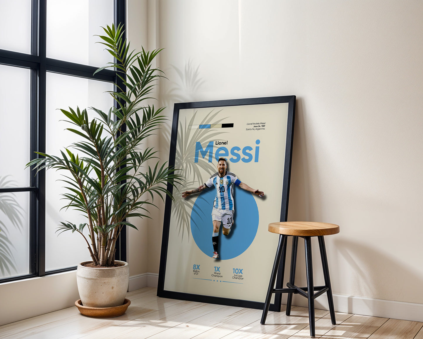''Messi'' Poster Tasarımı – Baskılı & Çerçeveli Dekor