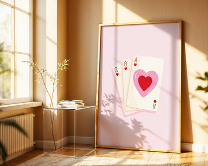 Estetik Pastel Pembe ''Deste'' Posteri – Baskılı & Çerçeveli Duvar Dekoru