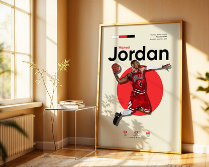 ''Micheal Jordan'' Poster Tasarımı – Baskılı & Çerçeveli Dekor