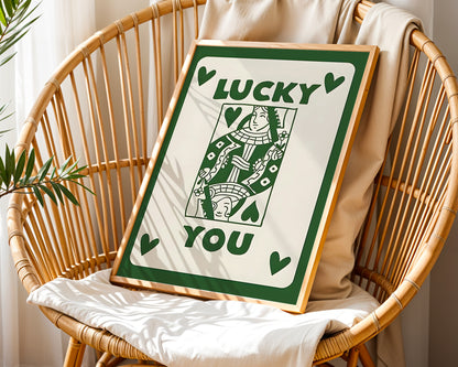 Estetik ''Lucky You Green'' Posteri – Baskılı & Çerçeveli Duvar Dekoru