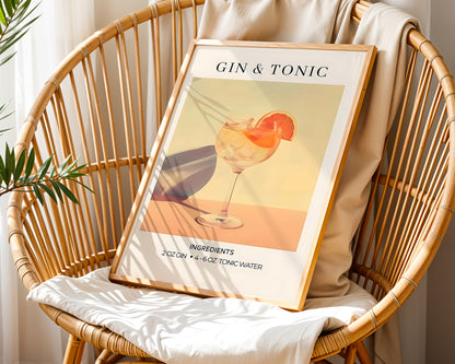 ''Gin & Tonic'' Posteri  – Baskılı & Çerçeveli Tasarım