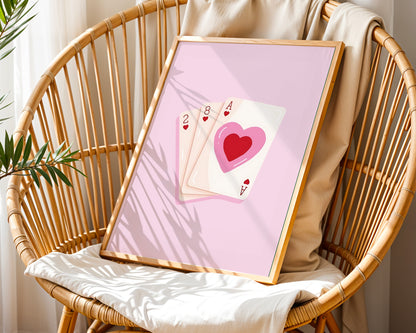 Estetik Pastel Pembe ''Deste'' Posteri – Baskılı & Çerçeveli Duvar Dekoru