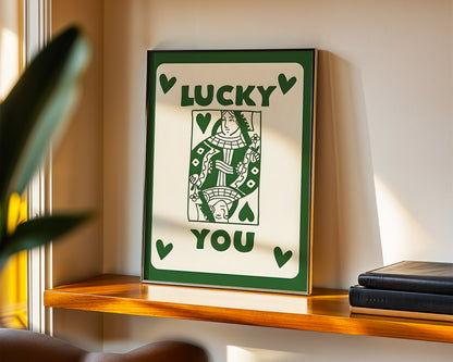 Estetik ''Lucky You Green'' Posteri – Baskılı & Çerçeveli Duvar Dekoru