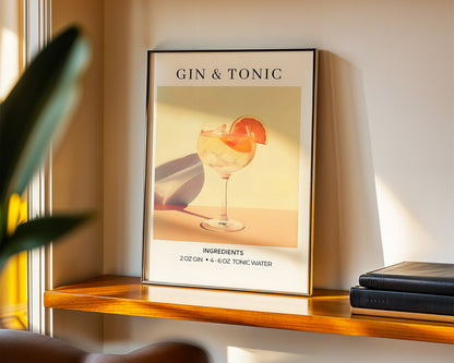''Gin & Tonic'' Posteri  – Baskılı & Çerçeveli Tasarım