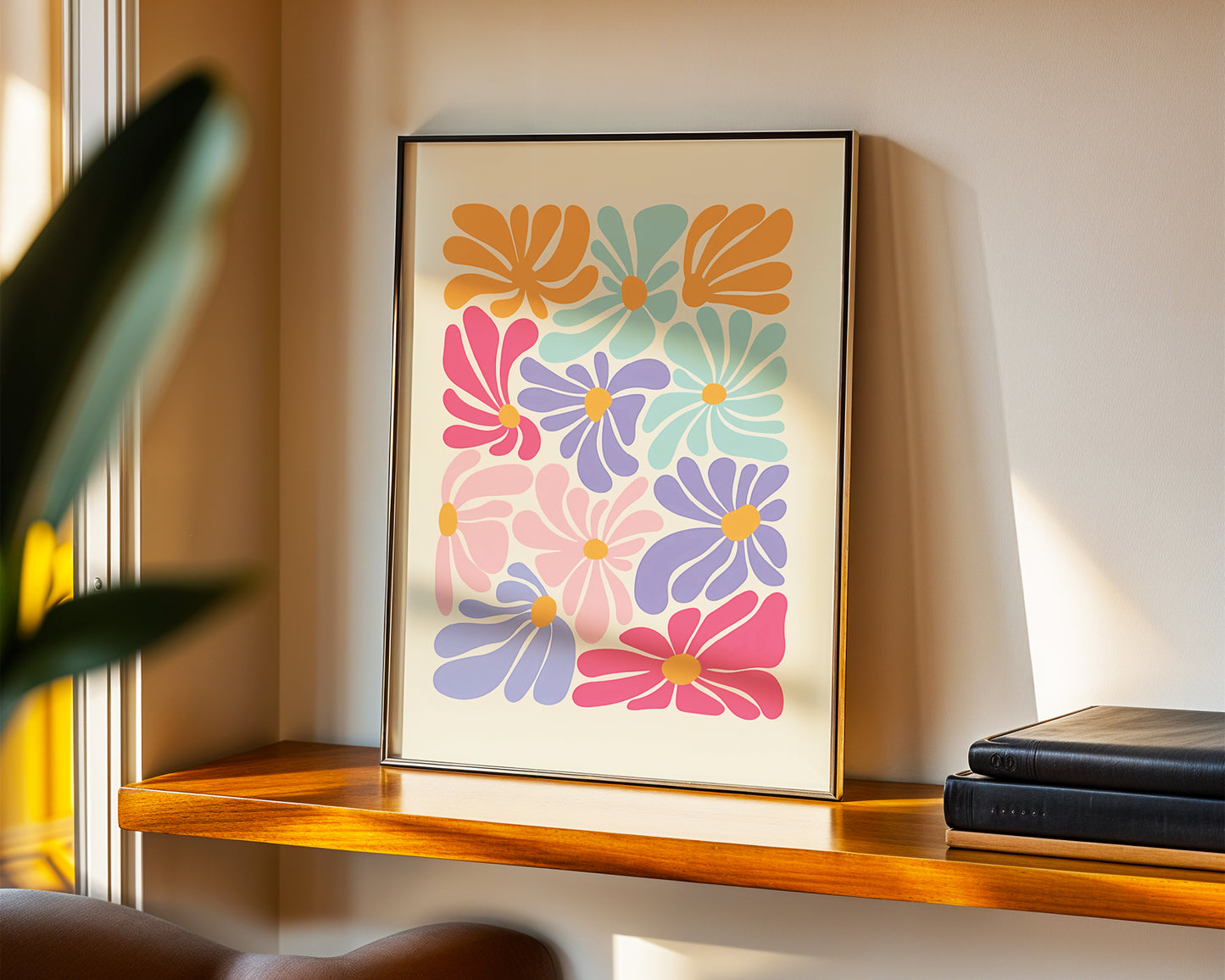 Estetik ''Pastel Flowers'' Posteri – Baskılı & Çerçeveli Duvar Dekoru