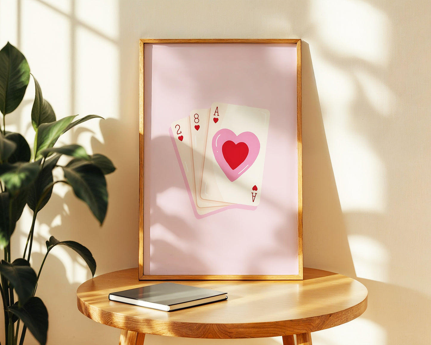 Estetik Pastel Pembe ''Deste'' Posteri – Baskılı & Çerçeveli Duvar Dekoru