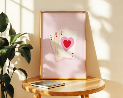 Estetik Pastel Pembe ''Deste'' Posteri – Baskılı & Çerçeveli Duvar Dekoru