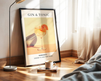 ''Gin & Tonic'' Posteri  – Baskılı & Çerçeveli Tasarım