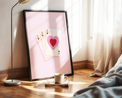 Estetik Pastel Pembe ''Deste'' Posteri – Baskılı & Çerçeveli Duvar Dekoru