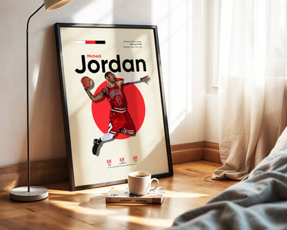 ''Micheal Jordan'' Poster Tasarımı – Baskılı & Çerçeveli Dekor