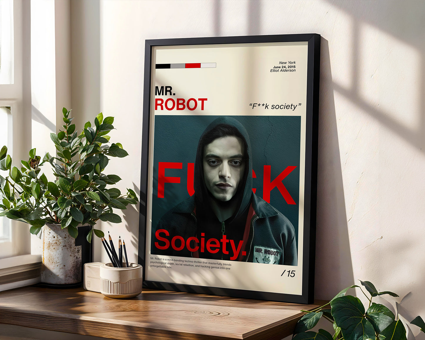 ''Mr. Robot'' Posteri – Sinema/Dizi Temalı Baskılı & Çerçeveli Duvar Dekoru