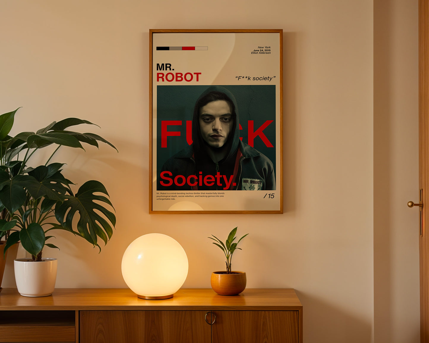 ''Mr. Robot'' Posteri – Sinema/Dizi Temalı Baskılı & Çerçeveli Duvar Dekoru