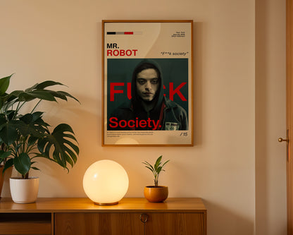 ''Mr. Robot'' Posteri – Sinema/Dizi Temalı Baskılı & Çerçeveli Duvar Dekoru