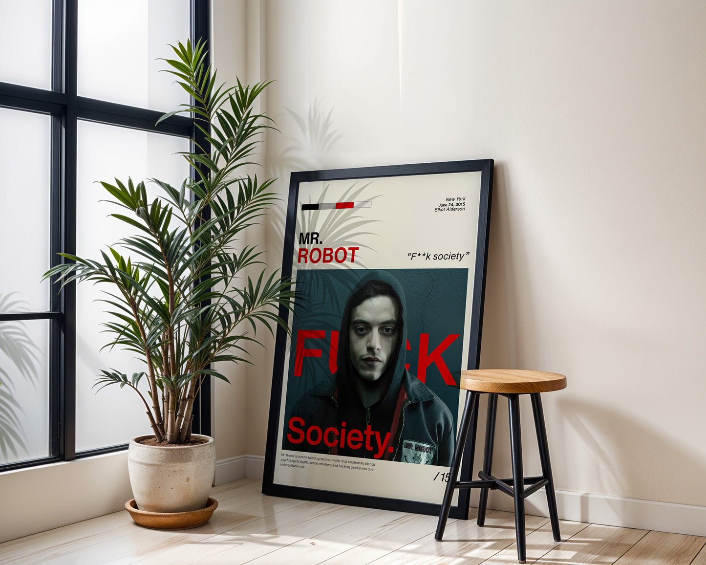 ''Mr. Robot'' Posteri – Sinema/Dizi Temalı Baskılı & Çerçeveli Duvar Dekoru