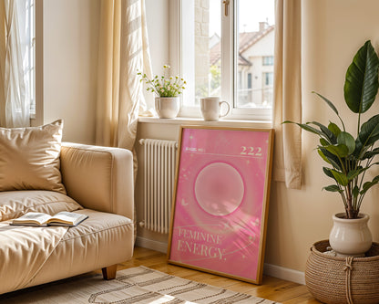 222 Dişil Enerji Poster – Feminine Energy Baskılı & Çerçeveli Duvar Dekoru
