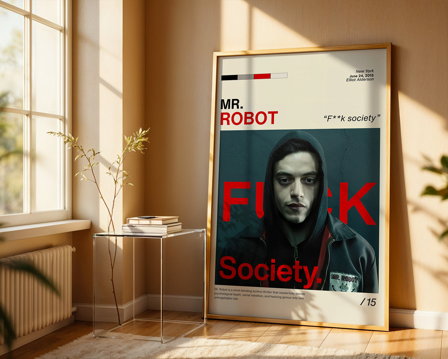 ''Mr. Robot'' Posteri – Sinema/Dizi Temalı Baskılı & Çerçeveli Duvar Dekoru