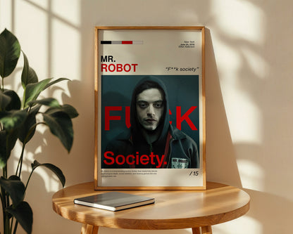 ''Mr. Robot'' Posteri – Sinema/Dizi Temalı Baskılı & Çerçeveli Duvar Dekoru