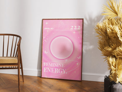 222 Dişil Enerji Poster – Feminine Energy Baskılı & Çerçeveli Duvar Dekoru