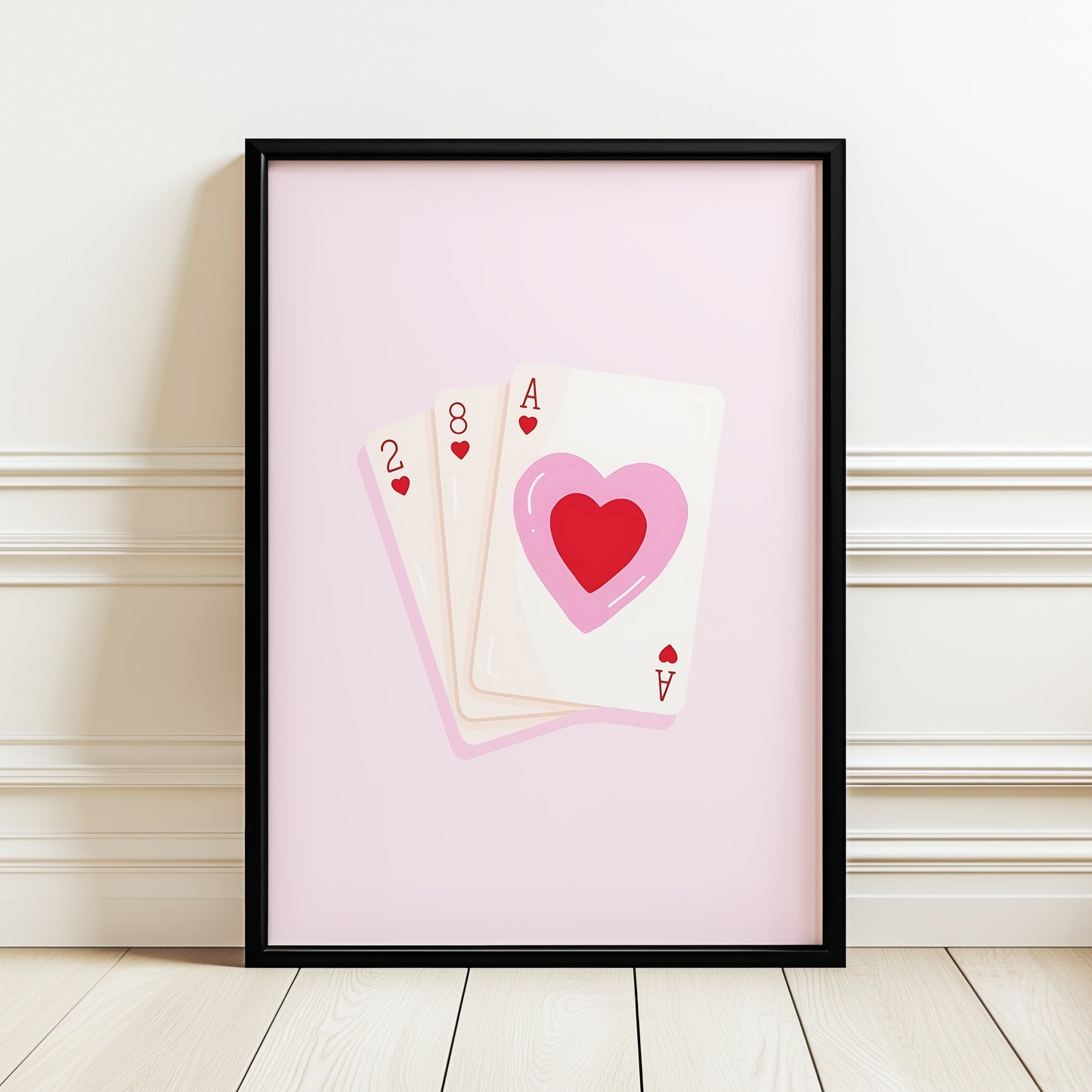 Estetik Pastel Pembe ''Deste'' Posteri – Baskılı & Çerçeveli Duvar Dekoru