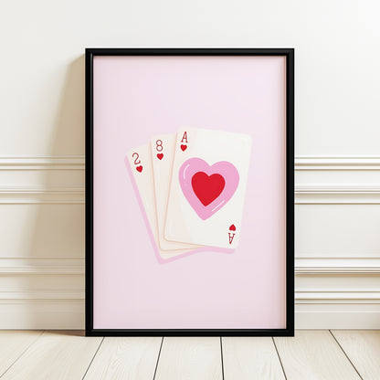 Estetik Pastel Pembe ''Deste'' Posteri – Baskılı & Çerçeveli Duvar Dekoru