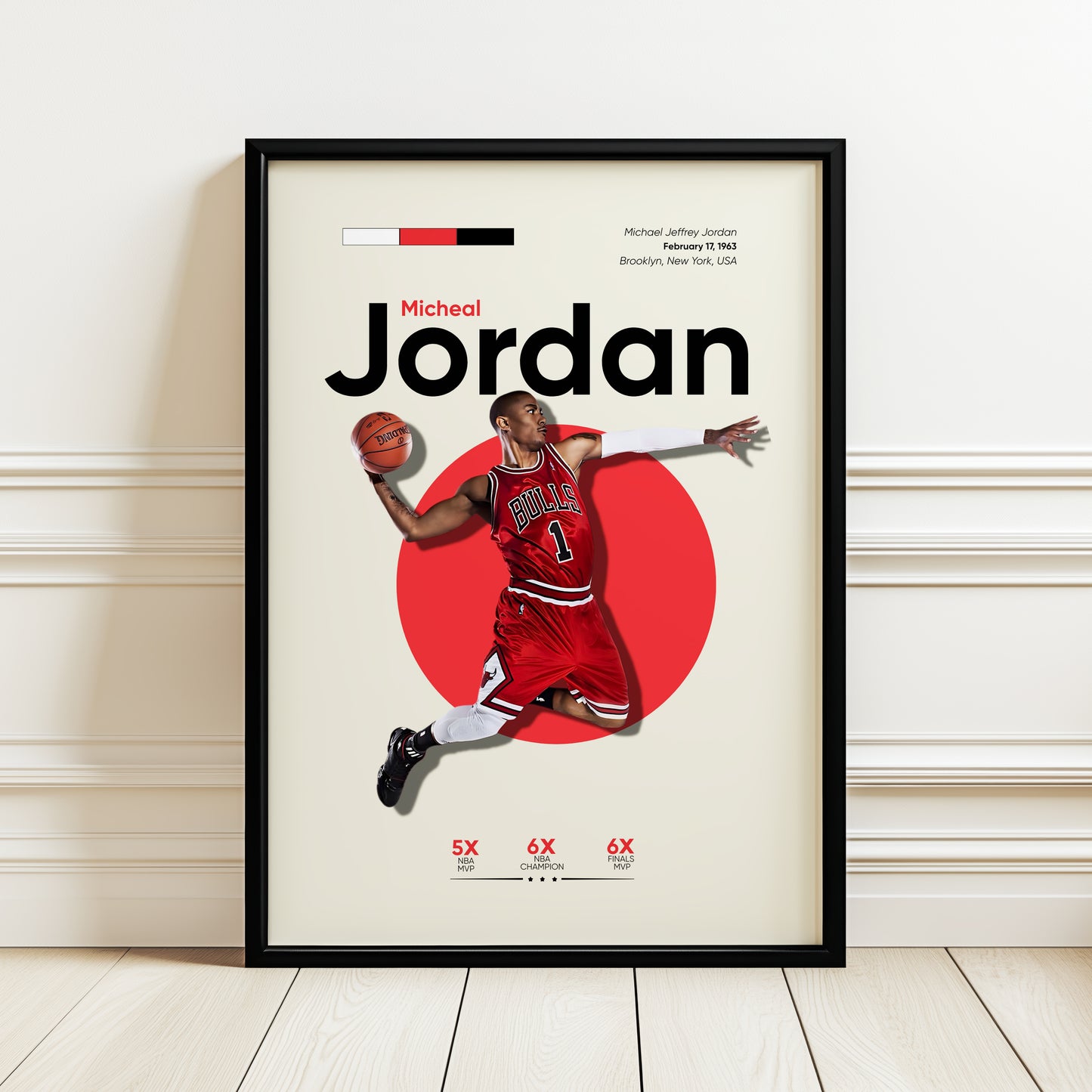 ''Micheal Jordan'' Poster Tasarımı – Baskılı & Çerçeveli Dekor