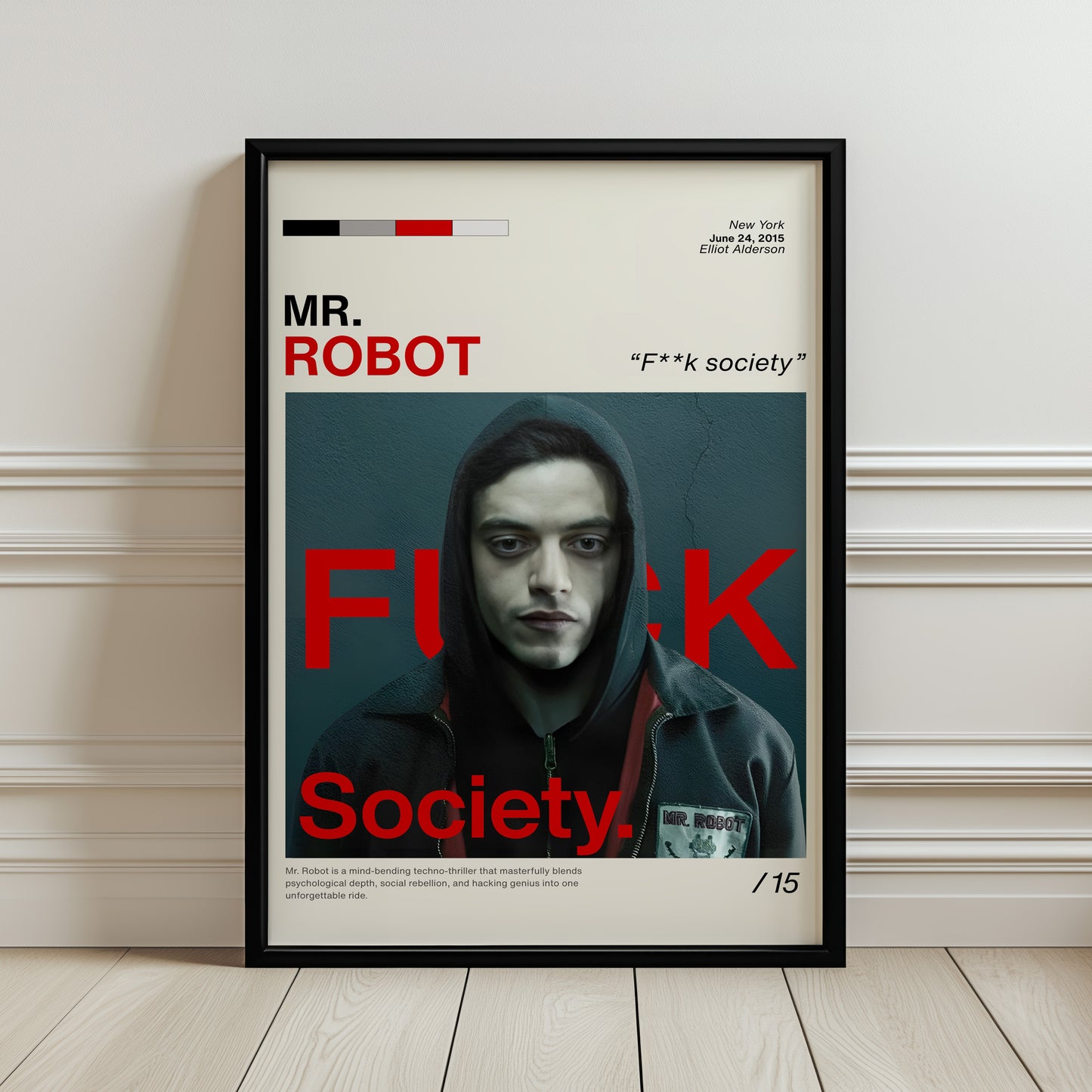 ''Mr. Robot'' Posteri – Sinema/Dizi Temalı Baskılı & Çerçeveli Duvar Dekoru